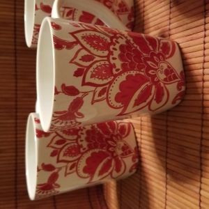 Set of x4 COVENTRY (fine China) "Floral Leaves" Porcelain Coffee Cups